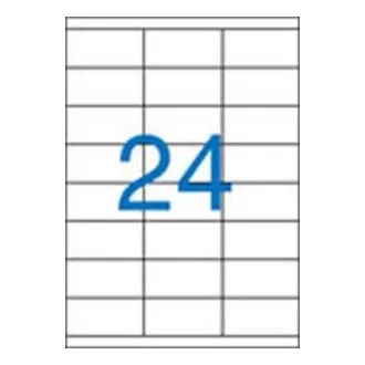 Etikety 70x36mm 3radové 24 etikiet na archu 100listov Victoria