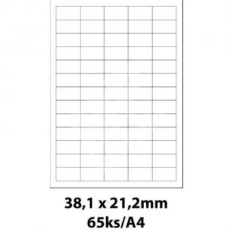 Etikety 38,1x21,2mm 65 etikiet na archu 100listov Smartline Etikety 38,1x21,2mm 65 etikiet na archu 100listov Smartline