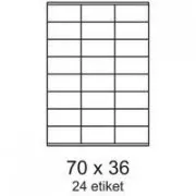 Etikety 70x36mm 3radové 24 etikiet na archu 100 listov Smartline