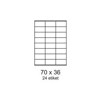 Etikety 70x36mm 3radové 24 etikiet na archu 100 listov Smartline