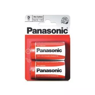 PANASONIC Zinkouhlíkové batérie Red Zinc R20RZ/2BP EU D 1, 5V (Blister 2ks)