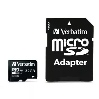 VERBATIM MicroSDHC karta 32GB Pro, U3 + adaptér
