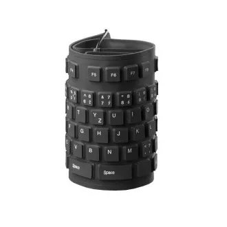 C-TECH klávesnica FK-01, gélová, flexibilná, čierna, USB, CZ/SK