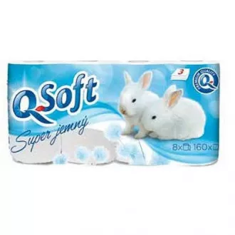 Toaletný papier Q-SOFT 3vrs. 160útržkov 8ks / predaj po balení Toaletný papier Q-SOFT 3vrs. 160útržkov 8ks / predaj po balení
