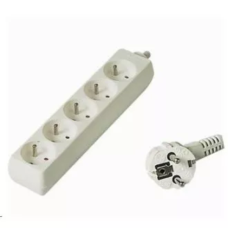 PREMIUMCORD Predlžovací prívod 230V 3m, 5 zásuviek, biela