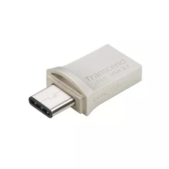 TRANSCEND Flash 64GB JetFlash®890S OTG, USB 3.1 Type-C/A (R:90/W:30 MB/s) strieborná