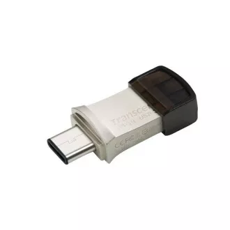TRANSCEND Flash 64GB JetFlash®890S OTG, USB 3.1 Type-C/A (R:90/W:30 MB/s) strieborná