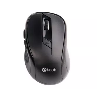 C-TECH myš WLM-02, čierna, bezdrôtová, 1600DPI, 6 tlačidiel, USB nano receiver