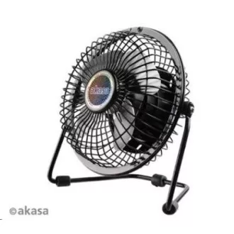 AKASA stolný ventilátor 4", 150 x 160 x 85mm, napájanie z USB portu, hliníkové lopatky AKASA stolný ventilátor 4", 150 x 160 x 85mm, napájanie z USB portu, hliníkové lopatky