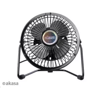 AKASA stolný ventilátor 4", 150 x 160 x 85mm, napájanie z USB portu, hliníkové lopatky AKASA stolný ventilátor 4", 150 x 160 x 85mm, napájanie z USB portu, hliníkové lopatky