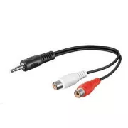PREMIUMCORD Kábel audio 3, 5mm Jack - 2x Cinch 20cm (M/F, stereo)
