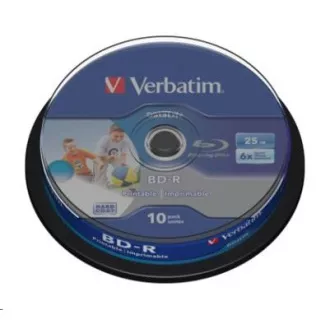 VERBATIM BD-R SL Datalife HTL (10-pack) Blue-Ray/Spindle/6x/25GB Wide Printable