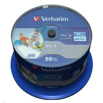 VERBATIM BD-R SL Datalife HTL (50-pack) Blue-Ray/Spindle/6x/25GB Wide Printable