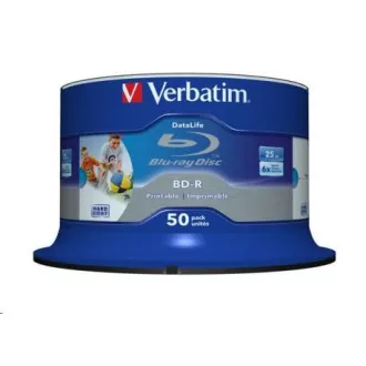 VERBATIM BD-R SL Datalife HTL (50-pack) Blue-Ray/Spindle/6x/25GB Wide Printable
