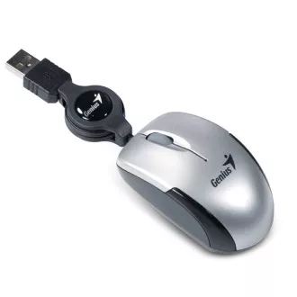 GENIUS myš MicroTraveler V2/ drôtová/ 1200 dpi/ USB/ strieborná