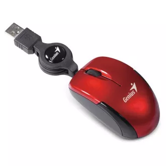 GENIUS myš MicroTraveler V2/ drôtová/ 1200 dpi/ USB/ červená