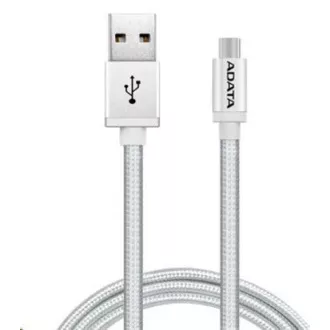 ADATA Micro USB kábel - USB A 2.0, 100cm, strieborný