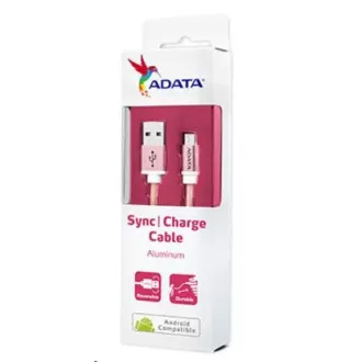 ADATA Micro USB kábel - USB A 2.0, 100cm, ružový