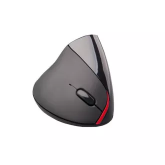 C-TECH myš VEM-07, vertikálna, bezdrôtová, 5 tlačidiel, čierna, USB nano receiver