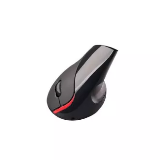 C-TECH myš VEM-07, vertikálna, bezdrôtová, 5 tlačidiel, čierna, USB nano receiver