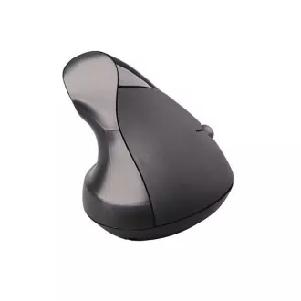C-TECH myš VEM-07, vertikálna, bezdrôtová, 5 tlačidiel, čierna, USB nano receiver