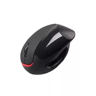 C-TECH myš VEM-07, vertikálna, bezdrôtová, 5 tlačidiel, čierna, USB nano receiver
