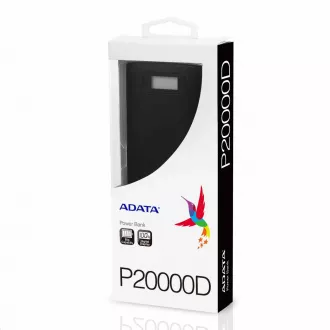 ADATA PowerBank P20000D - externá batéria pre mobil/tablet 20000mAh, 2, 1A, čierna