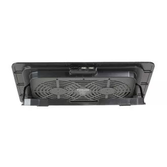 EVOLVEO Chladiaca podložka pre NTB A101, až 17", 2x 120mm Ventilátor, Modré podsvietenie, čierna