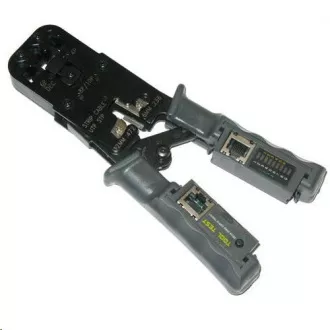 Kliešte krimpovacie PROFI+ s račňou pre konektory RJ11, RJ12, RJ45 s testerom a LED indikáciou