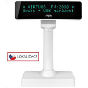Virtuos VFD zákaznícky displej Virtuos FV-2030B 2x20 9mm, USB, biely