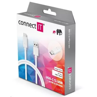 CONNECT IT Wirez USB-C (Type C) - USB, biely, 0, 5 m