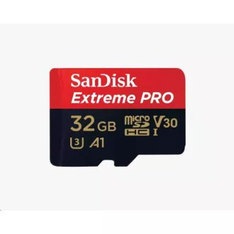 SanDisk MIcroSDHC karta 32GB Extreme PRO (100MB/s, Class 10 UHS-I V30) + adaptér