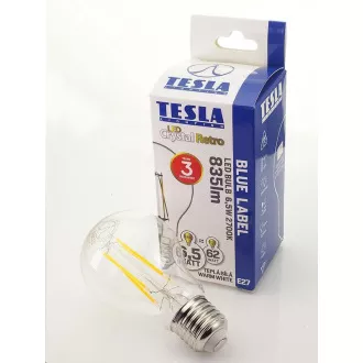 Teslá - LED žiarovka CRYSTAL RETRO BULB E27, 6, 5W, 230V, 835lm, 25 000h, 2700K teplá biela, 360 °, číra Teslá - LED žiarovka CRYSTAL RETRO BULB E27, 6, 5W, 230V, 835lm, 25 000h, 2700K teplá biela, 360 °, číra