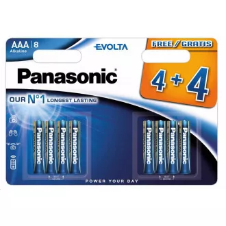 PANASONIC Alkalické batérie EVOLTA Platinum LR03EGE/8BW 4+4F AAA 1, 5V (Blister 8ks)