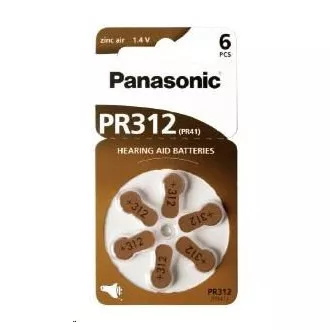 PANASONIC Zinkovzduchová batéria PR-312(41)/6LB AA 1, 2V (Blister 6ks) PANASONIC Zinkovzduchová batéria PR-312(41)/6LB AA 1, 2V (Blister 6ks)