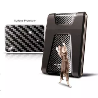 ADATA Externý HDD 2TB 2,5" USB 3.1 DashDrive Durable HD650, čierny (gumový, nárazu odolný)
