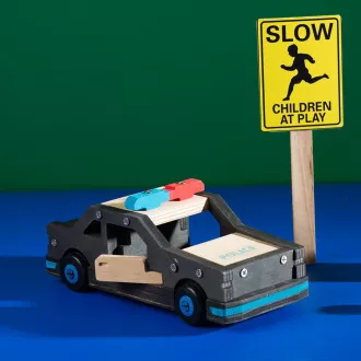 Stanley Jr. OK096-SY Stavebnice, policajné auto, drevo