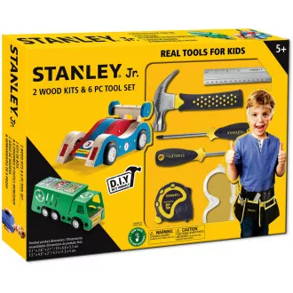 Stanley Jr. U003-K02-T06-SY Sada 2 autíčok a 5 kusov náradia