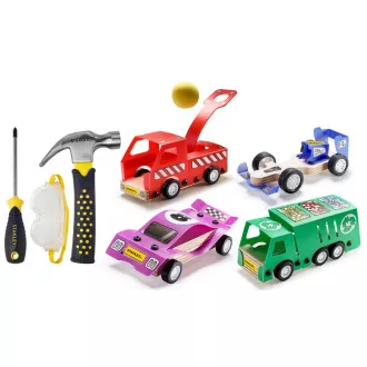 Stanley Jr. U001-K04-T03-SY Sada 4 autíčok, skrutkovača a kladiva Stanley Jr. U001-K04-T03-SY Sada 4 autíčok, skrutkovača a kladiva
