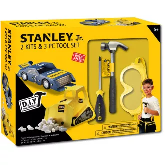 Stanley Jr. U004-K02-T03-SY Sada autíčko, bager a 3 kusov náradia