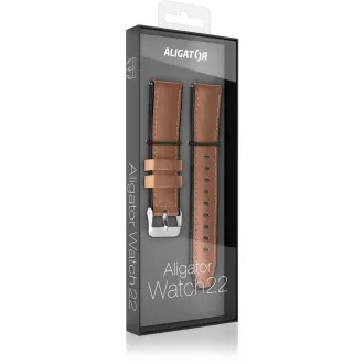 Remienok kožený 22mm hnedý ALIGATOR Remienok kožený 22mm hnedý ALIGATOR