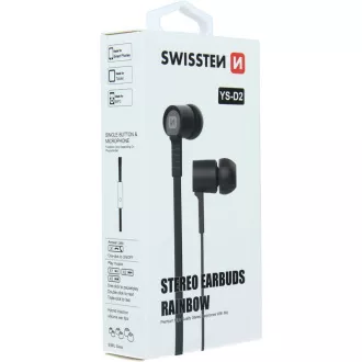 EARBUDS RAINBOW YS-D2 ČIERNA SWISSTEN EARBUDS RAINBOW YS-D2 ČIERNA SWISSTEN