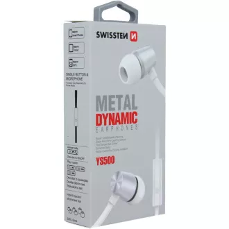 EARBUDS DYNAMIC YS500 SILV/WH SWISSTEN EARBUDS DYNAMIC YS500 SILV/WH SWISSTEN