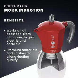 INDUKCIA ČERV. 4P. MOKA KANVIČKA BIALETTI