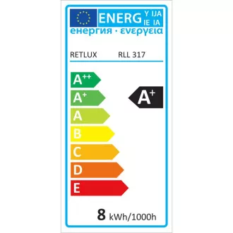 RLL 317 A60 E27 PIR žiarovka 8W WW RETLUX