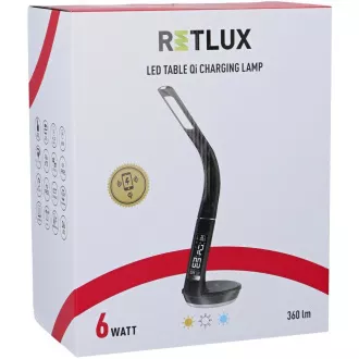 RTL 204 stm.LED lamp.čierna Qi 6W RETLUX RTL 204 stm.LED lamp.čierna Qi 6W RETLUX