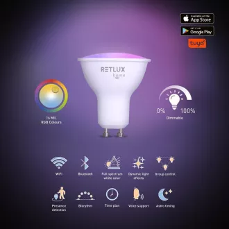 RSH 101 GU10 žiar. 4,5 W RGB CCT RETLUX