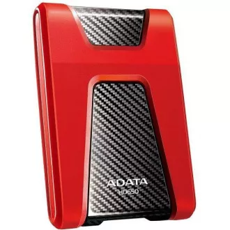 ADATA Externý HDD 2TB USB 3.1 DashDrive Durable HD650, červený (gumový, nárazu odolný)