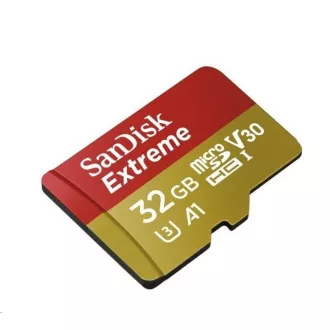 SanDisk MicroSDHC karta 32GB Extreme (100MB/s, Class 10, UHS-I U3 V30) + adaptér
