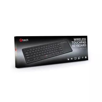 C-TECH klávesnica WLTK-01, bezdrôtová s touchpadom, čierna, USB